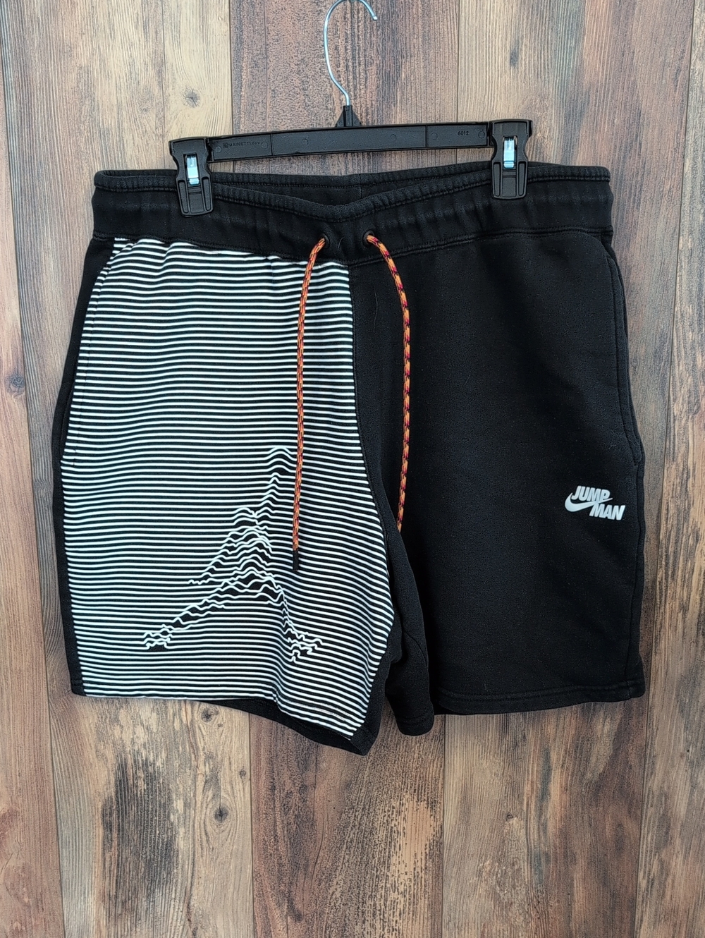 Jordan Jumpman Black Striped Panel Men's Athletic Fleece Shorts L       Q299